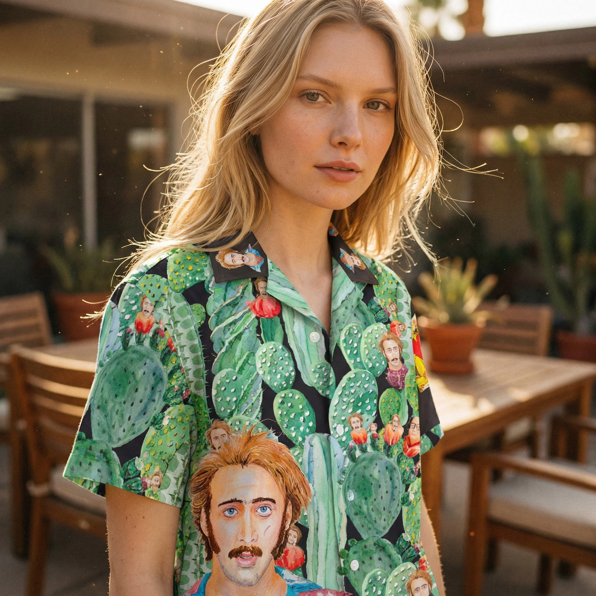 Nicolas Cage Cactus Acid Trip Hawaiian Shirt | Updated Edition